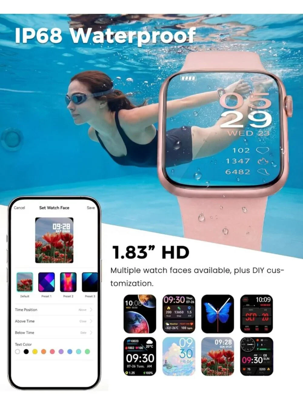 Fitness Smart Watch for Men & Women - Heart Rate Monitor, Sleep Tracker, 120